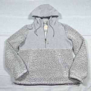 Altar'd State Women's Large Gray Popcorn Fleece Quarter Zip Pullover GUC